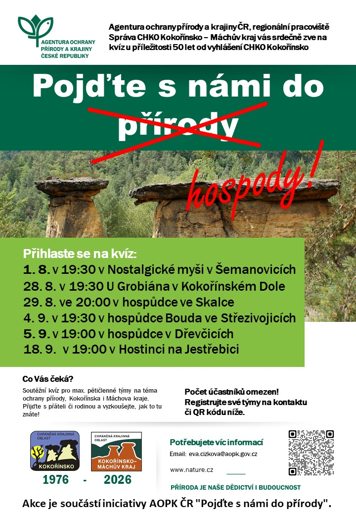 Pozvánka na letní hospodské kvízy.